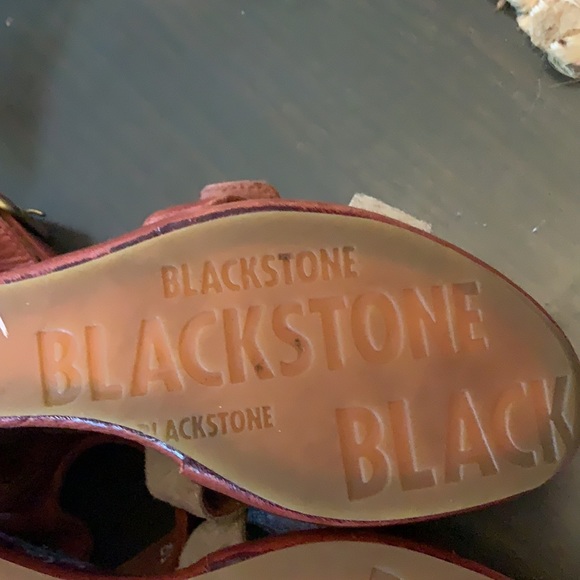 Blackstone Floral Print Wedge Leather Sandal Size 38/7.5 - Picture 8 of 11